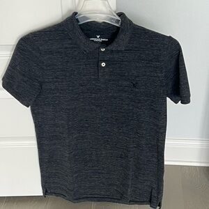 American Eagle Dark Gray Classic Fit Flex Polo Shirt